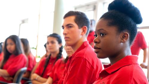 Students attend a pre-COVID Paul Robeson Leadership Institute event