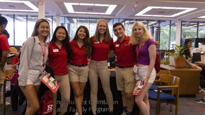 PHOTO OF STUDENTS IN RUTGERS SHIRTS