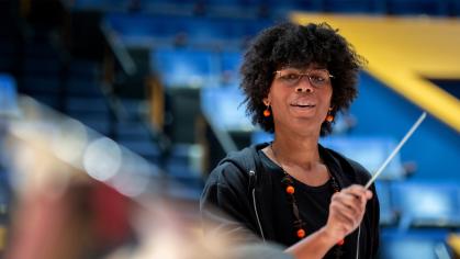 Rutgers Rainbow Symphony, the university’s first collective of all queer musicians and allies performing music by queer and other under-represented composers, is performing on April 13 at Nicholas Music Center. John Munson/Rutgers University