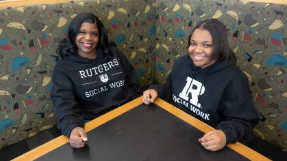 Latonya Johnson and her daughter Laila Birchett are graduating together this May from the School of Social Work. Nick Romanenko/Rutgers University