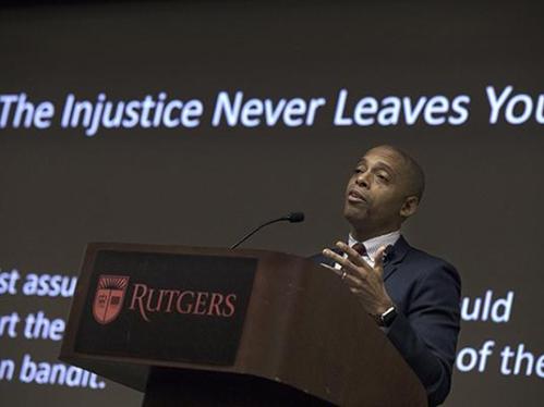 Khalil Gibran Muhammad delivers Rutgers' James Dickson Carr Lecture.