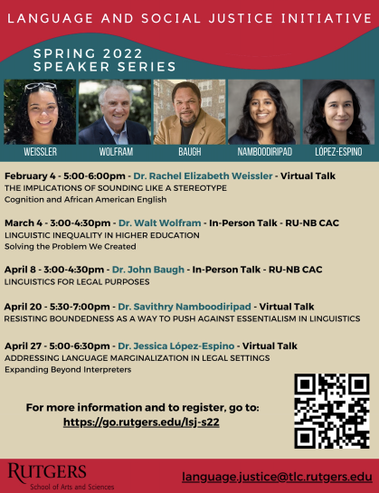 Spring 2022 Speaker Series