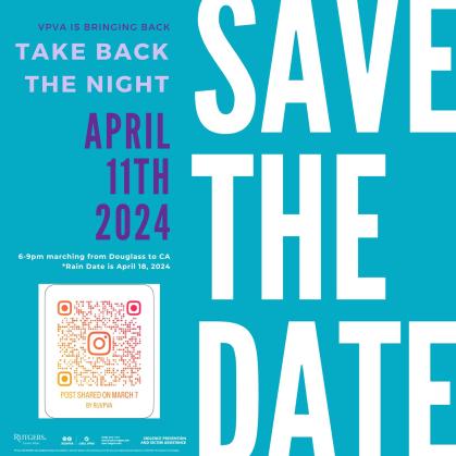 VPVA Save the Date - Take Back the Night - April 11 from 6 to 9 pm