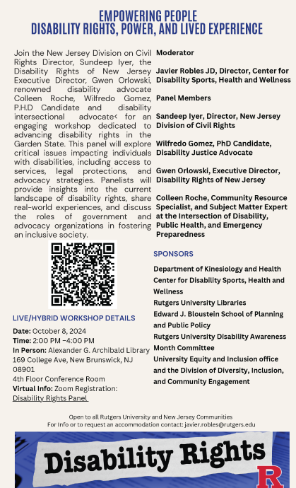 Disability Rights Panel flyer